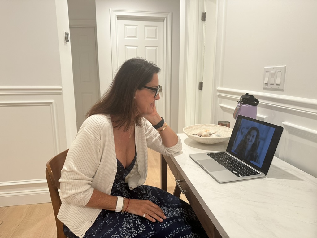 A coaching session over video call